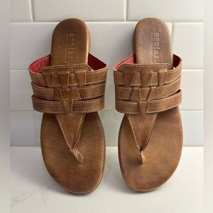 BED|STU Tan Leather Slide Sandals Size 8
